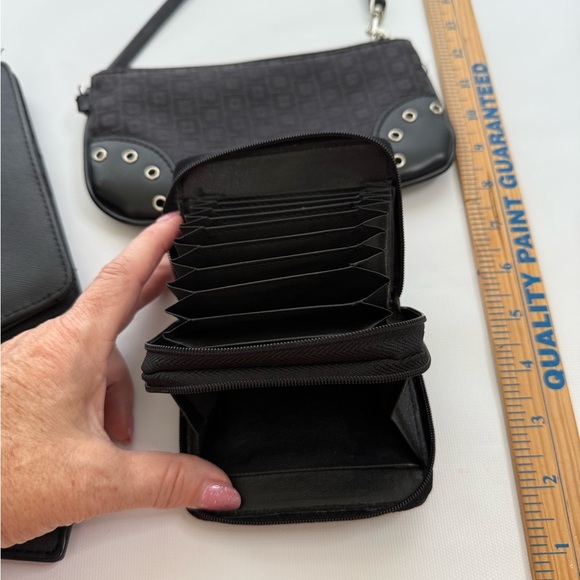 Black Wristlet and Wallet lot4 pieces total checkbook card holder - Picture 4 of 6